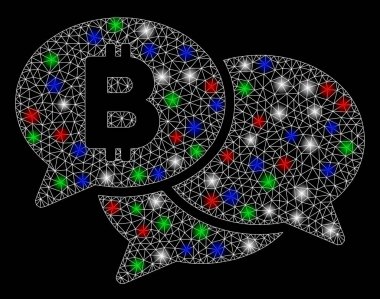 Parlak Örgü Ağı Bitcoin Flare Benekli Mesajlar Giyin