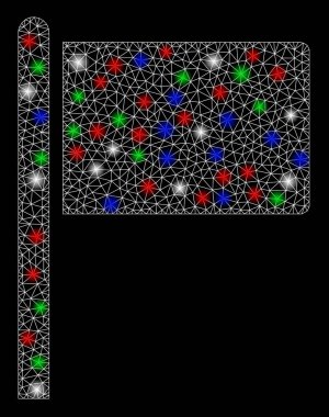 Flaş Noktalı Parlak Ağ 2d Bayrak İşaretçisi