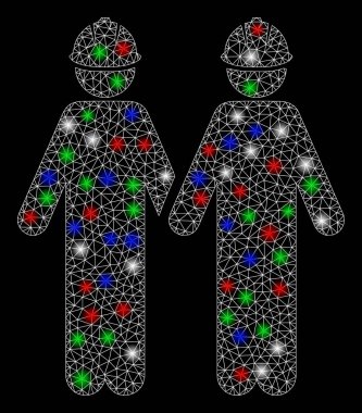 Işık Noktalı Parlak Ağ Çalışanları