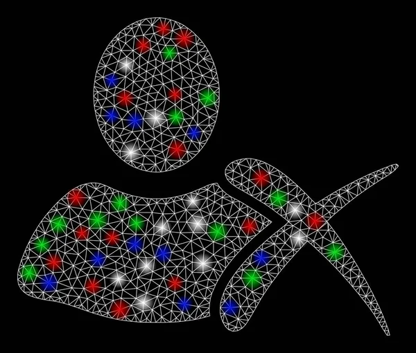 Effacement lumineux de maille 2D avec des taches de fusée éclairante — Image vectorielle