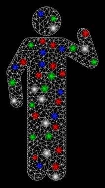 Parlak Ağ Ağı Görüşü Fişek Benekli Poz