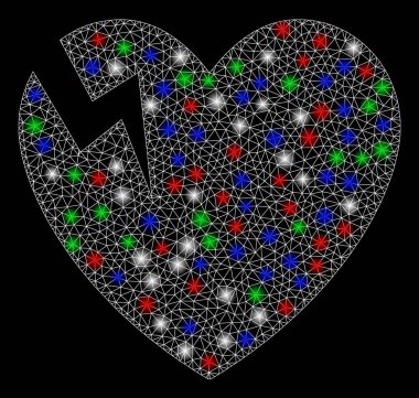 Parlak Ağlı 2d Alevli Kalp Kırılması