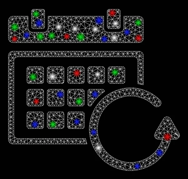 Calendario de actualización de canales de malla brillante con puntos de inflamación — Vector de stock