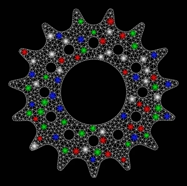 Мережа яскравих сіток Ког зі світлими плямами — стоковий вектор