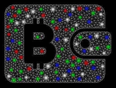 Işık Lekeli Parlak Ağlı Bitcoin Kesesi