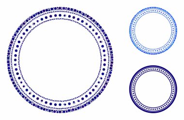 Noktalı yuvarlak çerçeve Çember Noktalarının Mozaik Simgesi