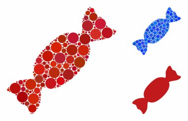 Küresel Ögelerin Şekerleme Mozaik Simgesi