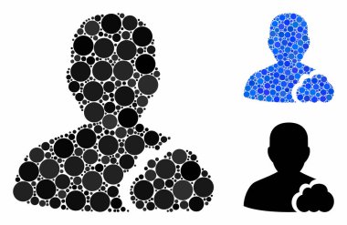 Kullanıcı Bulutu Çemberlerin Mozaik Simgesi