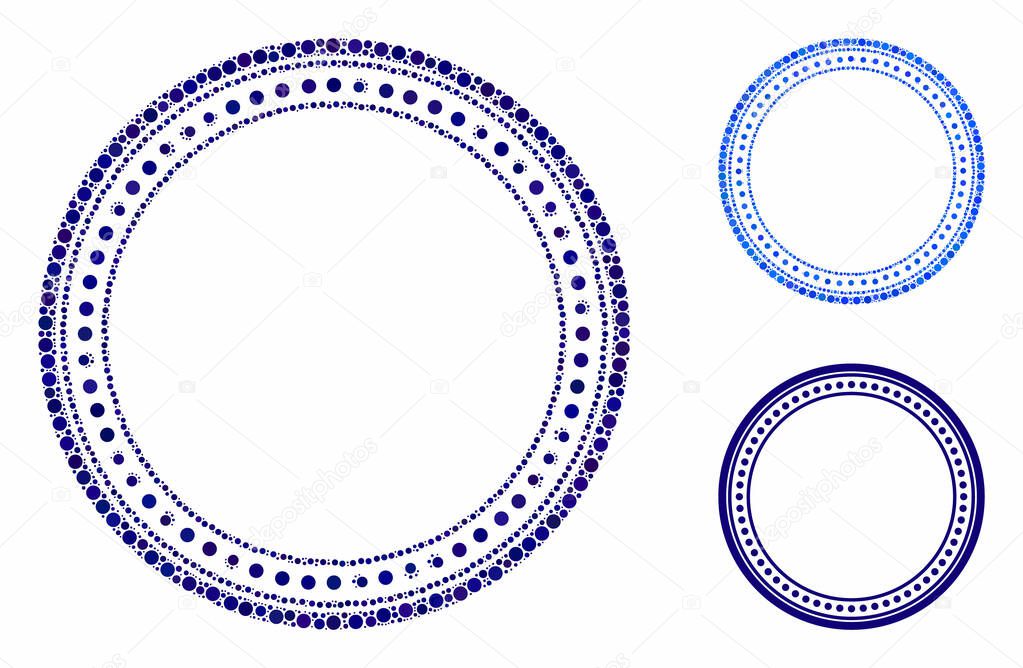 Dotted round frame Mosaic Icon of Circle Dots