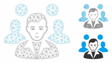 Personel Lideri Vektör Kabartma Modeli ve Üçgen Mozaik Simgesi