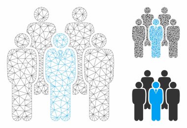 Personel Vektör Örgü Ağ Modeli ve Üçgen Mozaik Simgesi