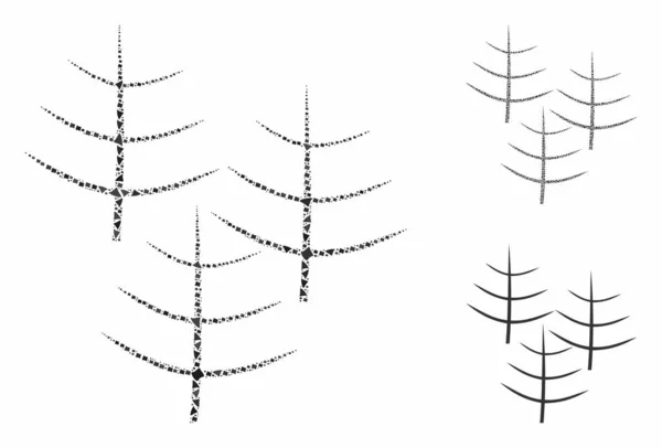 Forêt morte Mosaïque Icône d'objets tubéreux — Image vectorielle