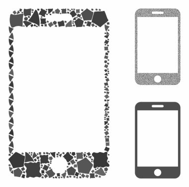 Çarpışan Parçaların Akıllı Telefon Kompozisyon Simgesi