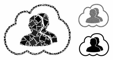 Bulut topluluğu Ragged Nesnelerin Mozaik Simgesi