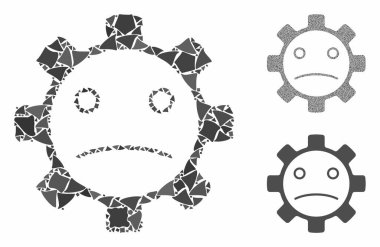 Hizmet teçhizatı üzgün Gülen Mozaik Ani Parçalar Simgesi