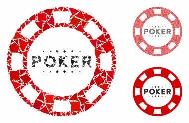 Poker çipi Mozaik Eşitsiz Parçalar Simgesi