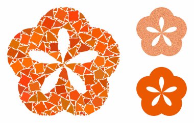 Çarpışan Parçaların Çiçek Mozaik Simgesi