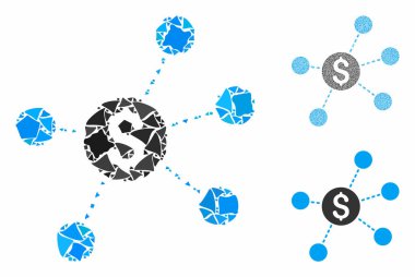 Dolar Sanal Bağlantıları Mozaik Eşitsiz Parçalar Simgesi
