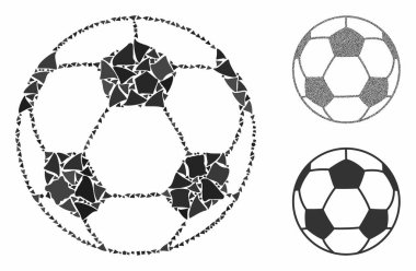 Raggy Elementlerinin Futbol Mozaik Simgesi