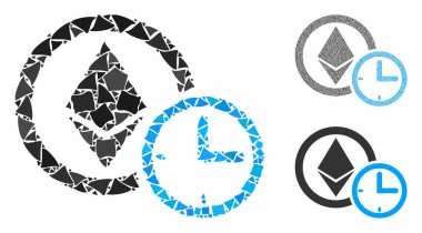 Ethereum credit clock Mosaic Icon of Tuberous Elements