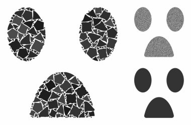 Fear Smiley Düzensiz Parçaların Kompozisyon Simgesi