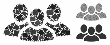 User group Mosaic Icon of Irregular Items