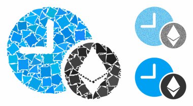 Ethereum credit clock Composition Icon of Uneven Pieces