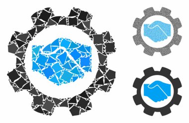Smart contract setup gear Composition Icon of Inequal Parts