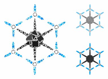 Hexacopter Mozaik Parçaların Simgesi