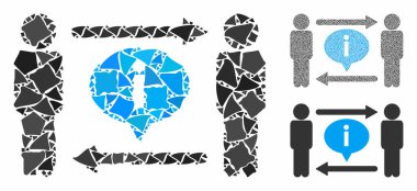 Erkekler bilgi alışverişi Ani Parçaların Bileşimi Simgesi