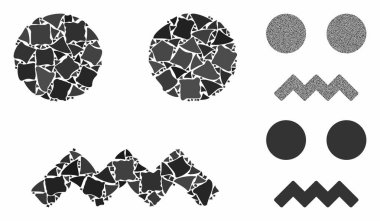 Titrek Parçaların Korku Gülen Mozaik Simgesi