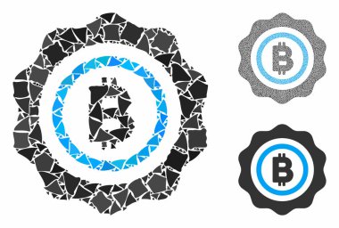 Bitcoin mühür Pulu Parçaların Bileşimi Simgesi