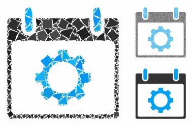 Dişli seçenekleri takvim günü Ragged Pieces kompozisyon simgesi