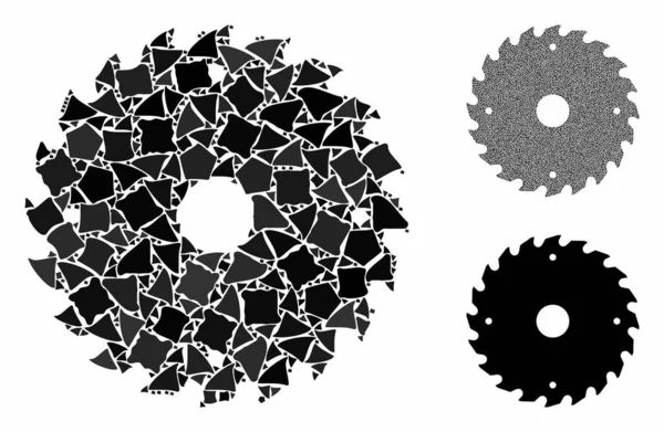 Kreissägeblatt-Mosaik aus Jogginghosen — Stockvektor