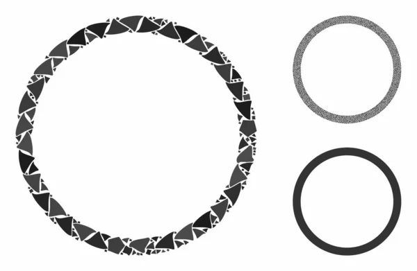 Cirkelbubbla mosaik ikon av ojämna bitar — Stock vektor
