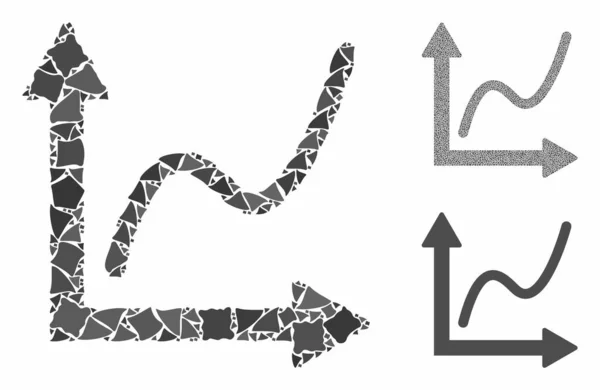 Diagram Mosaik Ikon av Abrupt Delar — Stock vektor