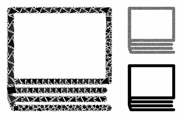Composition du livre Icône de pièces tremblantes — Image vectorielle