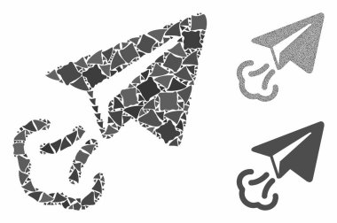 Kağıt düzlem Eşitsiz Parçaların Mozaik Simgesi 'ni başlat