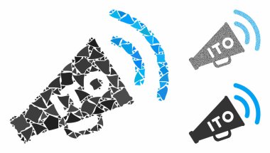 Megafon Bileşimi Unequal Parçalar Simgesi Uyarı