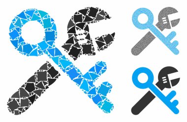 Güvenlik araçları Sert Elementlerin Mozaik Simgesi