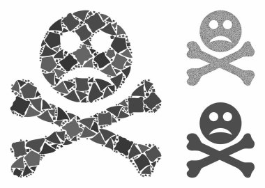 Hüzünlü ölüm Pürüzlü Parçaların Mozaik Simgesi