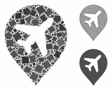 Eşitsiz Elementlerin Uçak Mozaik Simgesi