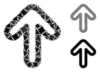 Yukarı ok Mozaik Raggy Parçalar Simgesi