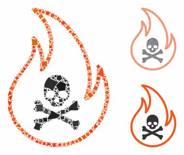 Joggly Parçalarının Toksik Yangını Mozaik Simgesi