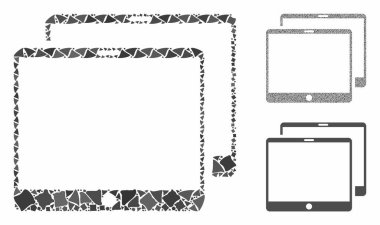 Mobil Sekmeler Ani Ögelerin Mozaik Simgesi