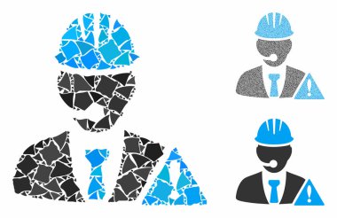 Endüstriyel acil durum operatörü Raggy Elementlerinin Kompozisyon Simgesi