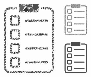 Raggy Ögelerinin Kontrol Listesi Kompozisyon Simgesi