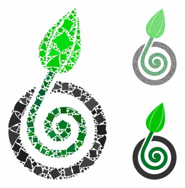 Bud filizi Eşitsiz Elementlerin Mozaik Simgesi