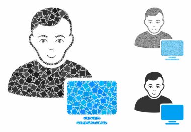 Raggy Parçalarının Bilgisayar Yöneticisi Kompozisyon Simgesi