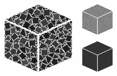 Raggy elementlerinin Isometric Küp Bileşimi Simgesi